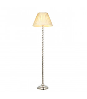 Suki & Chatsworth Base & Shade Floor Lamp Bright Nickel Plate & Ivory Silk-1