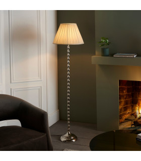 Suki & Chatsworth Base & Shade Floor Lamp Bright Nickel Plate & Ivory Silk-2