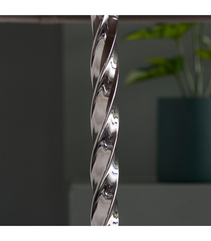 Suki & Chatsworth Base & Shade Floor Lamp Bright Nickel Plate & Ivory Silk-4