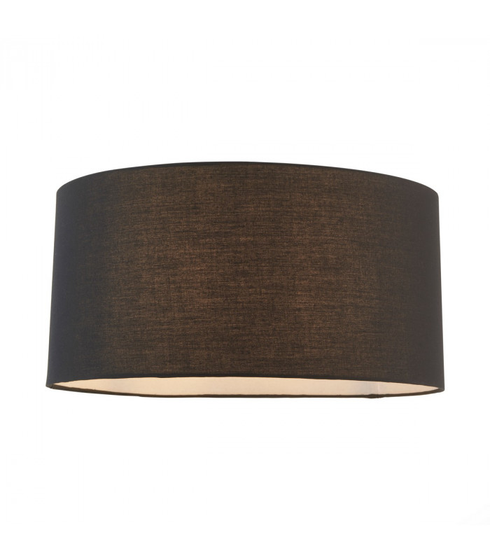 Cylinder Straight Sided Cylinder Shade Black Fabric-1