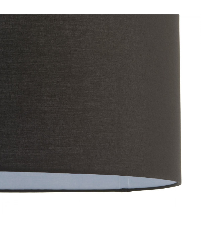 Cylinder Straight Sided Cylinder Shade Black Fabric-3