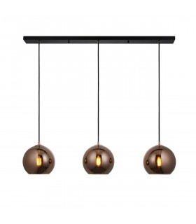 Boli 3 Light Triple Ceiling Pendant Copper Mirrored Glass-1