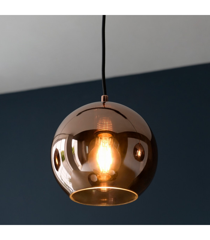 Boli 3 Light Triple Ceiling Pendant Copper Mirrored Glass-6