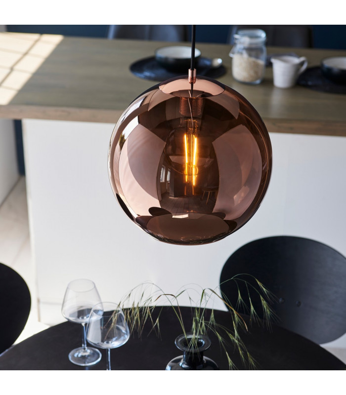 Boli Dome Ceiling Pendant Copper Mirrored Glass-4