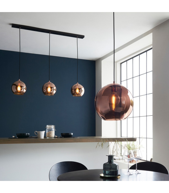 Boli Dome Ceiling Pendant Copper Mirrored Glass-6
