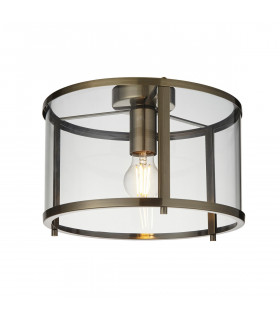 Hopton Decorative Flush Ceiling Lamp Antique Brass-1