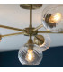 Allegra 6 Light Multi Arm Glass Shade Semi Flush Ceiling Lamp Antique Brass-5