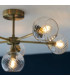 Allegra 6 Light Multi Arm Glass Shade Semi Flush Ceiling Lamp Antique Brass-6