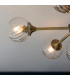 Allegra 6 Light Multi Arm Glass Shade Semi Flush Ceiling Lamp Antique Brass-7