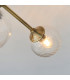 Allegra 6 Light Multi Arm Glass Shade Semi Flush Ceiling Lamp Antique Brass-9