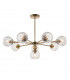 Allegra 8 Light Multi Arm Glass Shade Ceiling Pendant Antique Brass-1