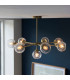 Allegra 8 Light Multi Arm Glass Shade Ceiling Pendant Antique Brass-2