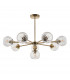 Allegra 8 Light Multi Arm Glass Shade Ceiling Pendant Antique Brass-8