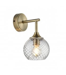Allegra Glass Shade Wall Lamp with Shade Antique Brass-1