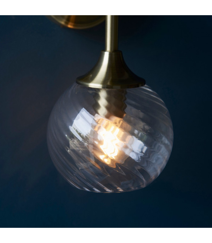 Allegra Glass Shade Wall Lamp with Shade Antique Brass-5