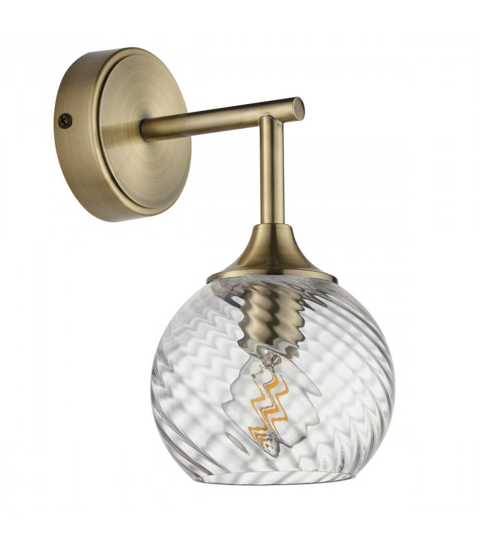 Allegra Glass Shade Wall Lamp with Shade Antique Brass-8