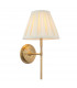 Rennes & Carla Wall Lamp with Shade Antique Brass Plate & Cream Fabric-1