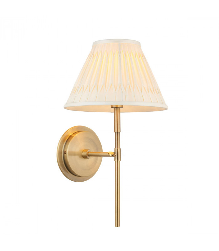 Rennes & Chatsworth Wall Lamp with Shade Antique Brass Plate & Ivory Silk-1
