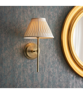 Rennes & Chatsworth Wall Lamp with Shade Antique Brass Plate & Ivory Silk-2