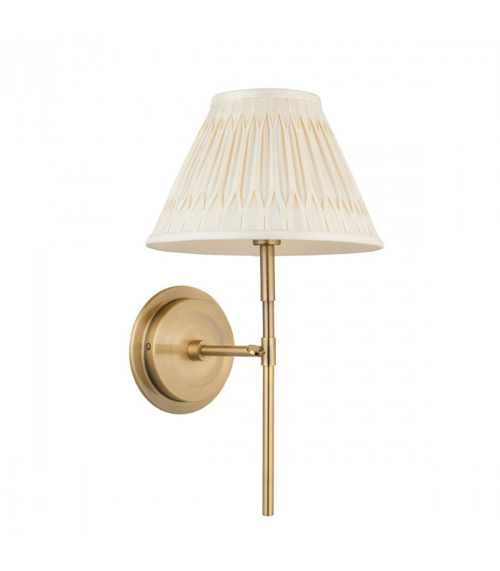 Rennes & Chatsworth Wall Lamp with Shade Antique Brass Plate & Ivory Silk-7