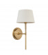 Rennes & Cici Wall Lamp with Shade Antique Brass Plate & Ivory Linen Mix Fabric-6