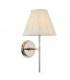 Rennes & Carla Wall Lamp with Shade Bright Nickel Plate & Cream Fabric-1