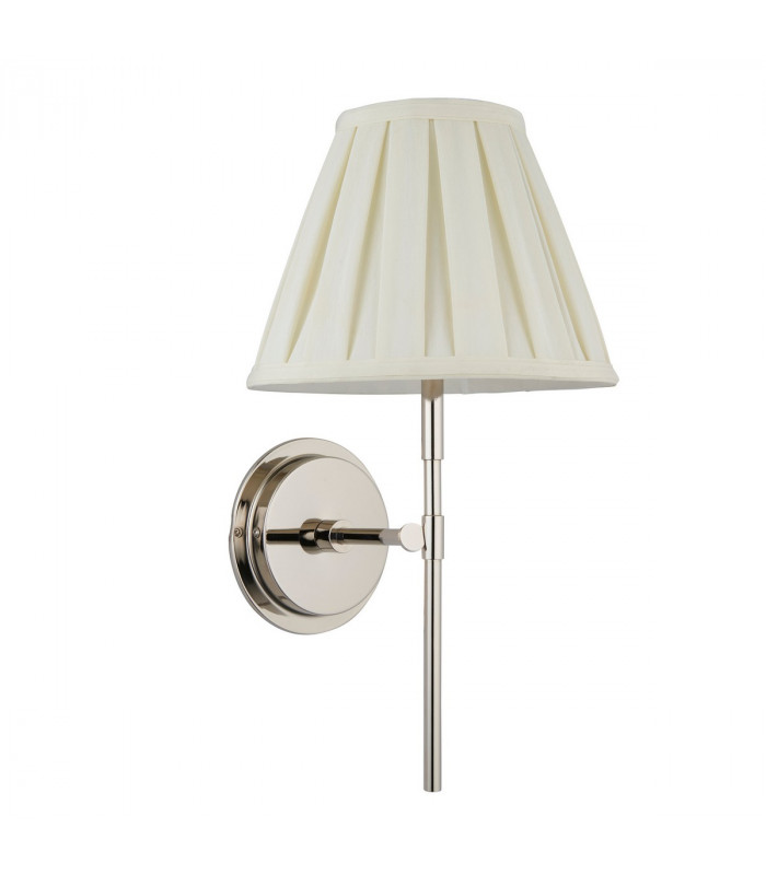 Rennes & Carla Wall Lamp with Shade Bright Nickel Plate & Cream Fabric-7