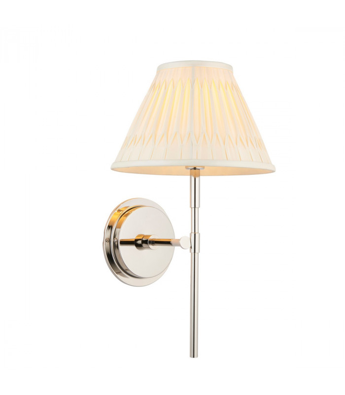 Rennes & Chatsworth Wall Lamp with Shade Bright Nickel Plate & Ivory Silk-1