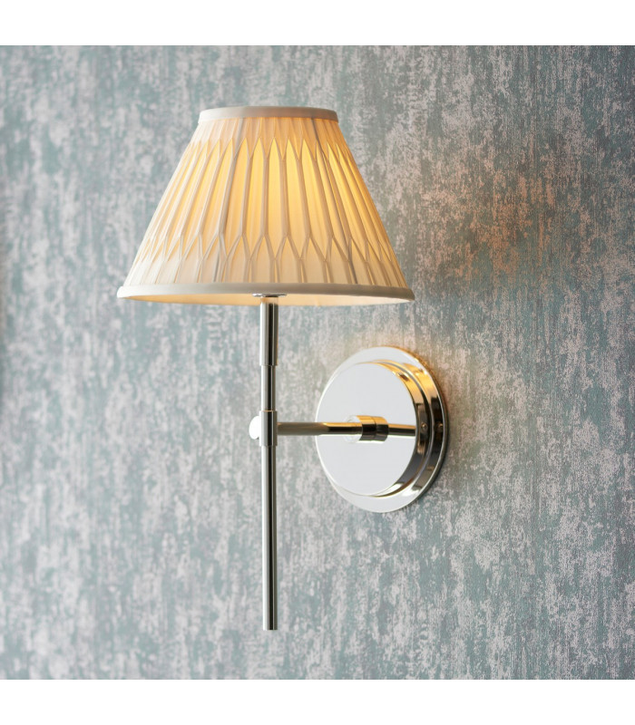 Rennes & Chatsworth Wall Lamp with Shade Bright Nickel Plate & Ivory Silk-2