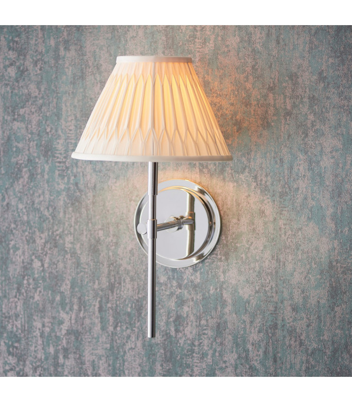 Rennes & Chatsworth Wall Lamp with Shade Bright Nickel Plate & Ivory Silk-3