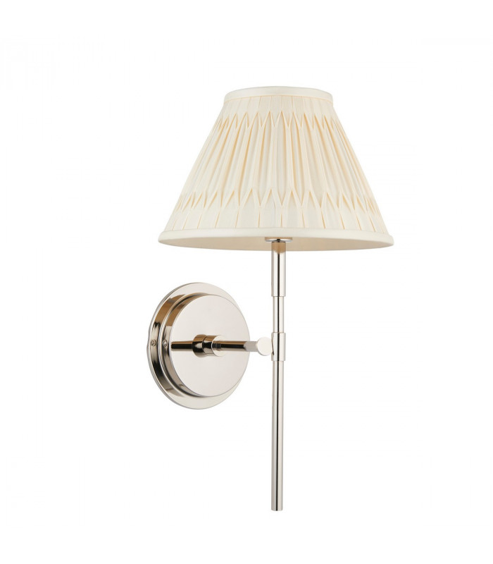 Rennes & Chatsworth Wall Lamp with Shade Bright Nickel Plate & Ivory Silk-7