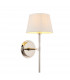 Rennes & Cici Wall Lamp with Shade Bright Nickel Plate & Ivory Linen Mix Fabric-1