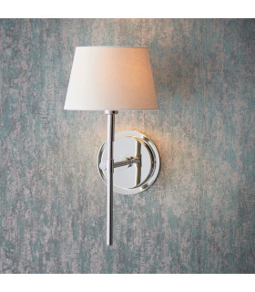 Rennes & Cici Wall Lamp with Shade Bright Nickel Plate & Ivory Linen Mix Fabric-2
