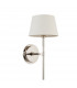 Rennes & Cici Wall Lamp with Shade Bright Nickel Plate & Ivory Linen Mix Fabric-6