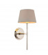 Rennes & Cici Wall Lamp with Shade Bright Nickel Plate & Grey Linen Mix Fabric-1