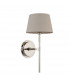 Rennes & Cici Wall Lamp with Shade Bright Nickel Plate & Grey Linen Mix Fabric-5