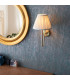 Rouen & Carla Wall Lamp with Shade Antique Brass Plate & Cream Fabric-4