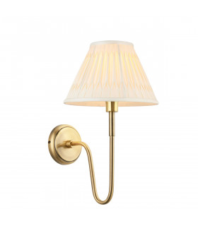 Rouen & Chatsworth Wall Lamp with Shade Antique Brass Plate & Ivory Silk-1