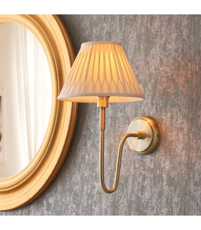 Rouen & Chatsworth Wall Lamp with Shade Antique Brass Plate & Ivory Silk-2