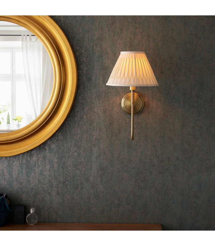 Rouen & Chatsworth Wall Lamp with Shade Antique Brass Plate & Ivory Silk-5