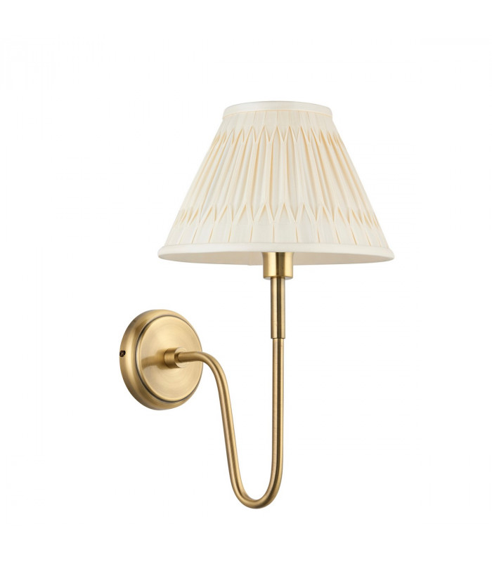 Rouen & Chatsworth Wall Lamp with Shade Antique Brass Plate & Ivory Silk-7