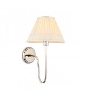 Rouen & Chatsworth Wall Lamp with Shade Bright Nickel Plate & Ivory Silk-1