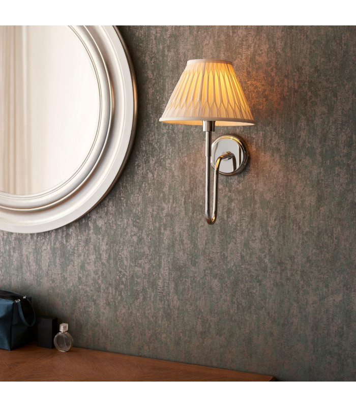 Rouen & Chatsworth Wall Lamp with Shade Bright Nickel Plate & Ivory Silk-5