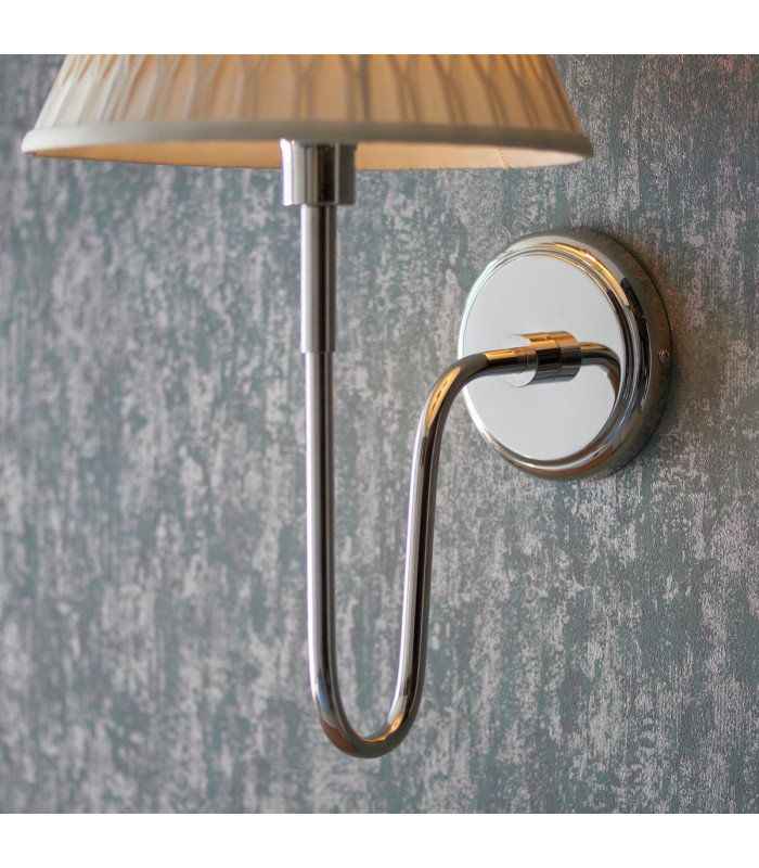 Rouen & Chatsworth Wall Lamp with Shade Bright Nickel Plate & Ivory Silk-6