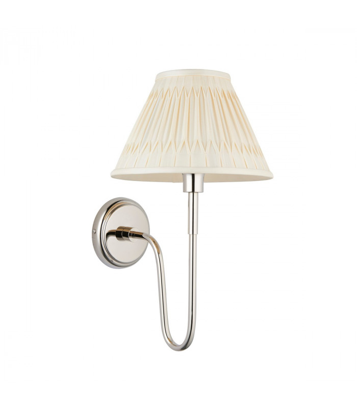 Rouen & Chatsworth Wall Lamp with Shade Bright Nickel Plate & Ivory Silk-7