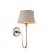 Rouen & Cici Wall Lamp with Shade Bright Nickel Plate & Grey Linen Mix Fabric-1