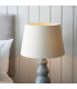 Provence & Cici Base & Shade Table Lamp Blue Grey Glaze Satin Nickel Plate & Ivory Linen Fabric-6
