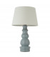 Provence & Cici Base & Shade Table Lamp Blue Grey Glaze Satin Nickel Plate & Ivory Linen Fabric-8