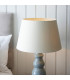 Provence & Cici Base & Shade Tall Table Lamp Blue Grey Glaze Satin Nickel Plate & Ivory Linen Fabric-6