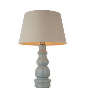 Provence & Cici Base & Shade Tall Table Lamp Blue Grey Glaze & Satin Nickel Plate-1